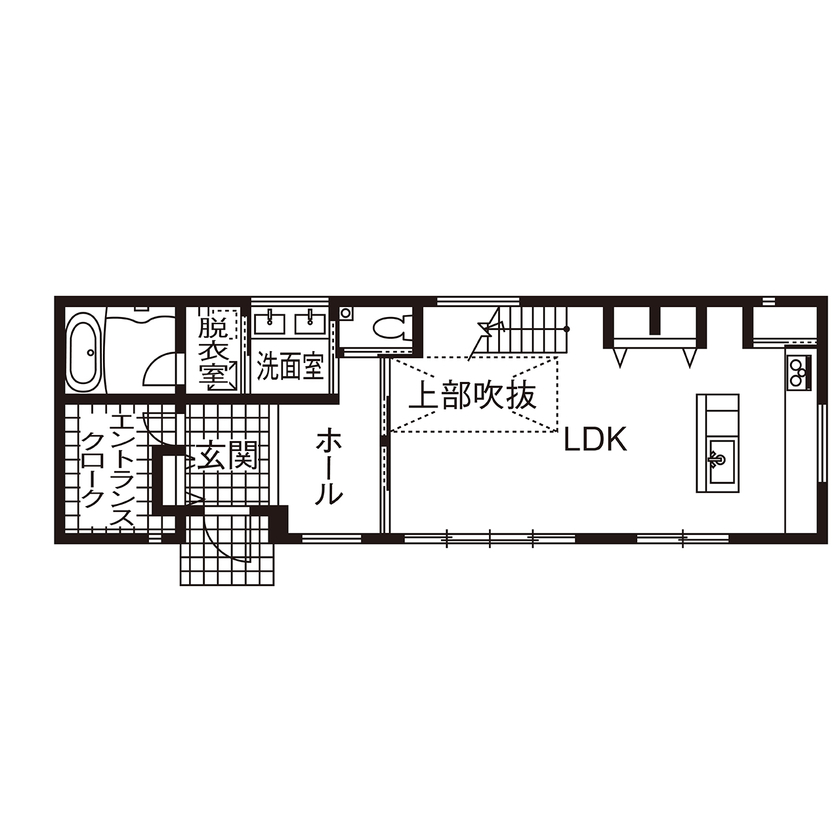 アーキホームライフ 【大阪・1000万円台・駐車場有】高級感のあるシンプルモダンなスタイリッシュハウス（間取り有）の間取り図（4LDK）1階