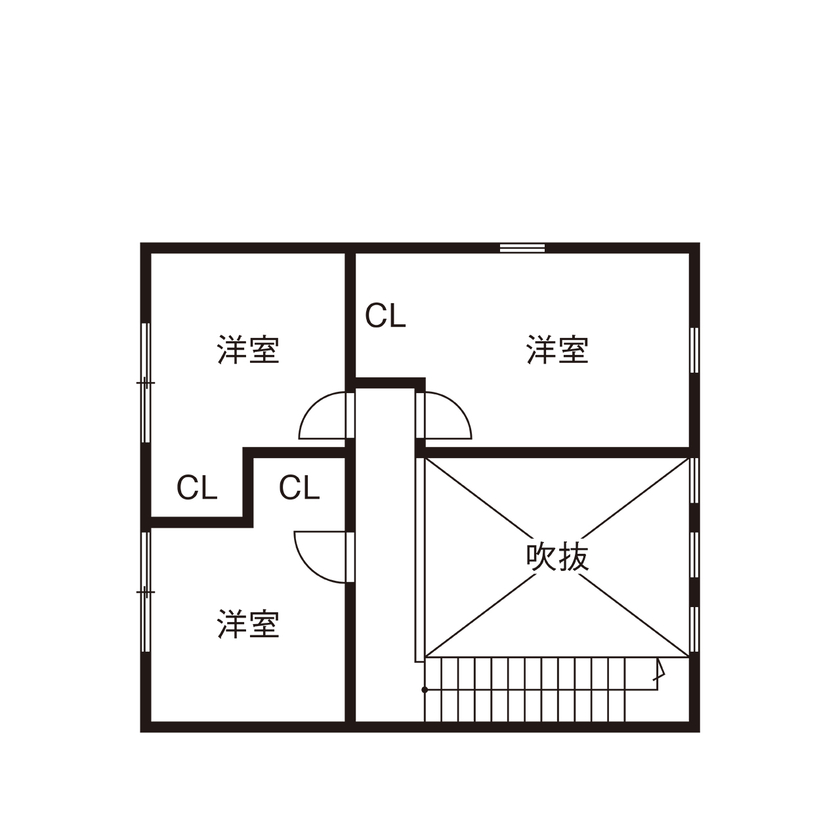 アーキホームライフ 【2000万円台・吹き抜け・家事ラク】憧れの西海岸スタイル。デザインと性能、暮らしやすさすべてに満足な家の間取り図（4LDK）2階