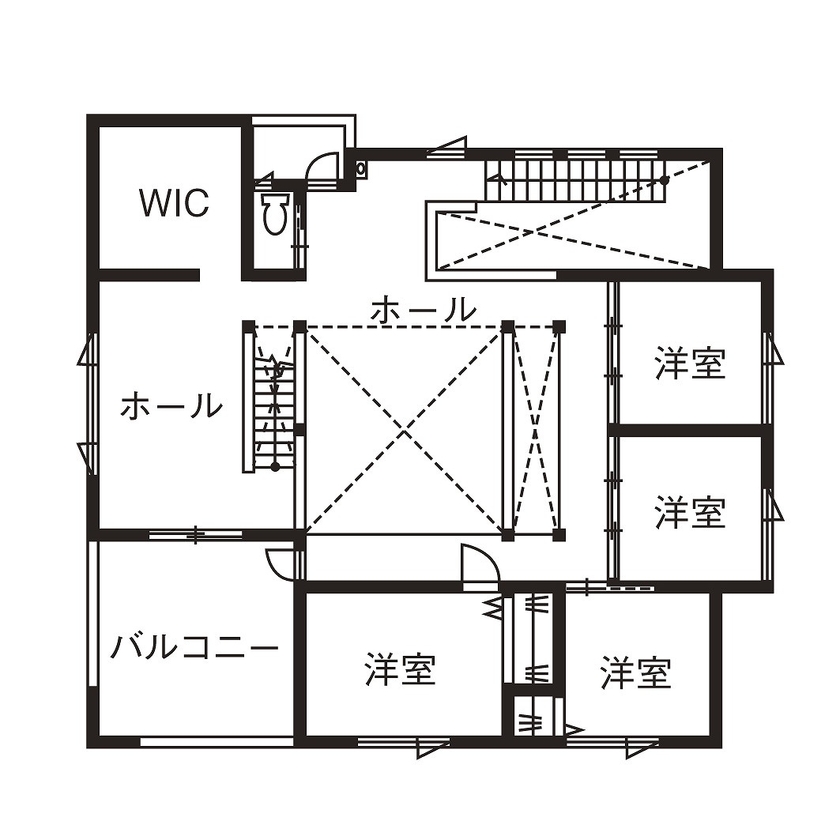 リバーフットホールディング 【3250万円（53.8坪）/間取図有】まるで家の中が運動場のような「子どもが遊べる家」の間取り図（5K以上）2階