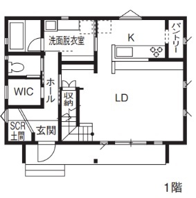 リバーフットホールディング 自由設計&予算内で夢を実現！　家族も友人も笑顔で過ごせる家の間取り図（4LDK）1階