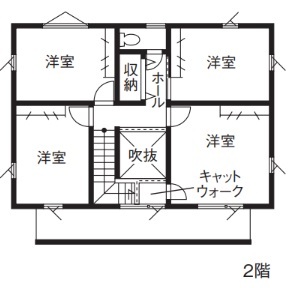 リバーフットホールディング 自由設計&予算内で夢を実現！　家族も友人も笑顔で過ごせる家の間取り図（4LDK）2階