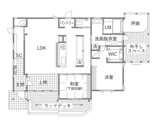 リバーフットホールディング 要望以上の提案力！一級建築士の社長と叶えた理想の平屋の間取り図（2LDK）1階