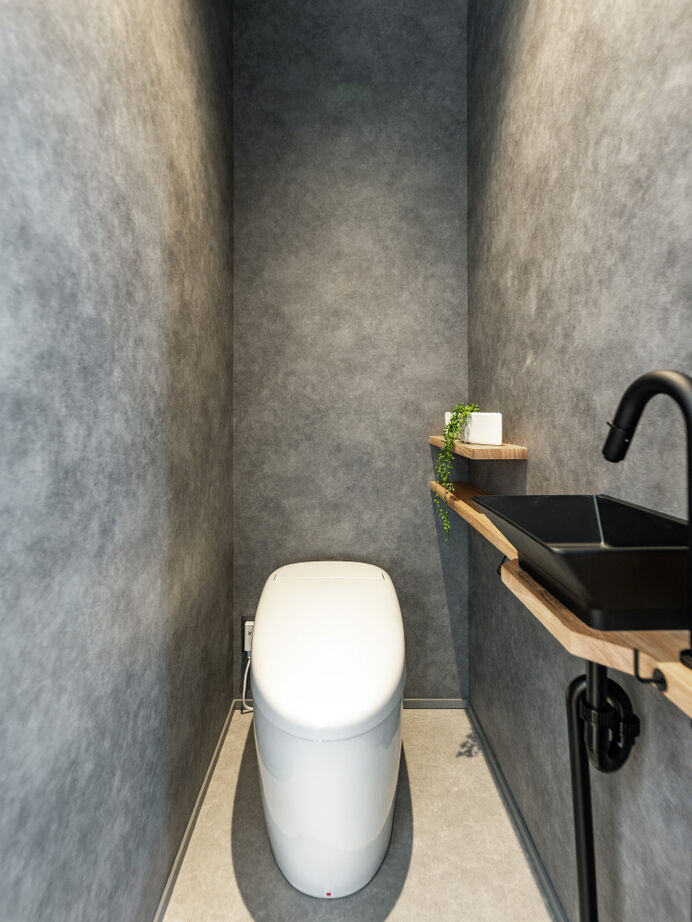 SAWAMURA建築設計 【高島市】大きな吹き抜けやアイランドキッチンが開放的。自然素材×モノトーンの大人ナチュラルな家の建築実例画像11