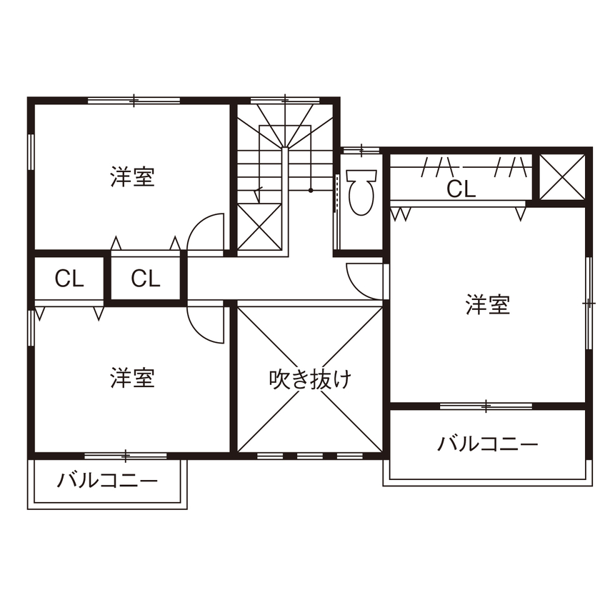 横尾材木店 【1800万円台】見学した建売住宅の間取りがよく、担当営業の対応力も決め手。家でいつでもピアノを弾ける！の間取り図（4LDK）2階