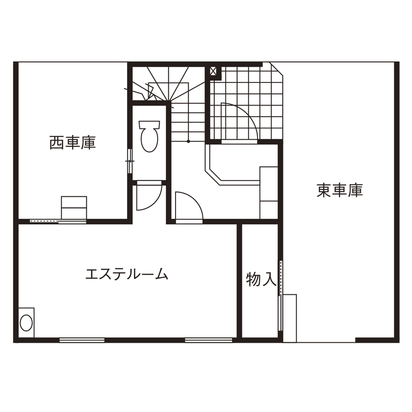 ニッケンホーム 【狭小×３階建て×間取り図有】約26坪の土地で、ここまで広く快適に！面積を最大限活かした狭小地の住まいの間取り図（4LDK+ガレージ）1階