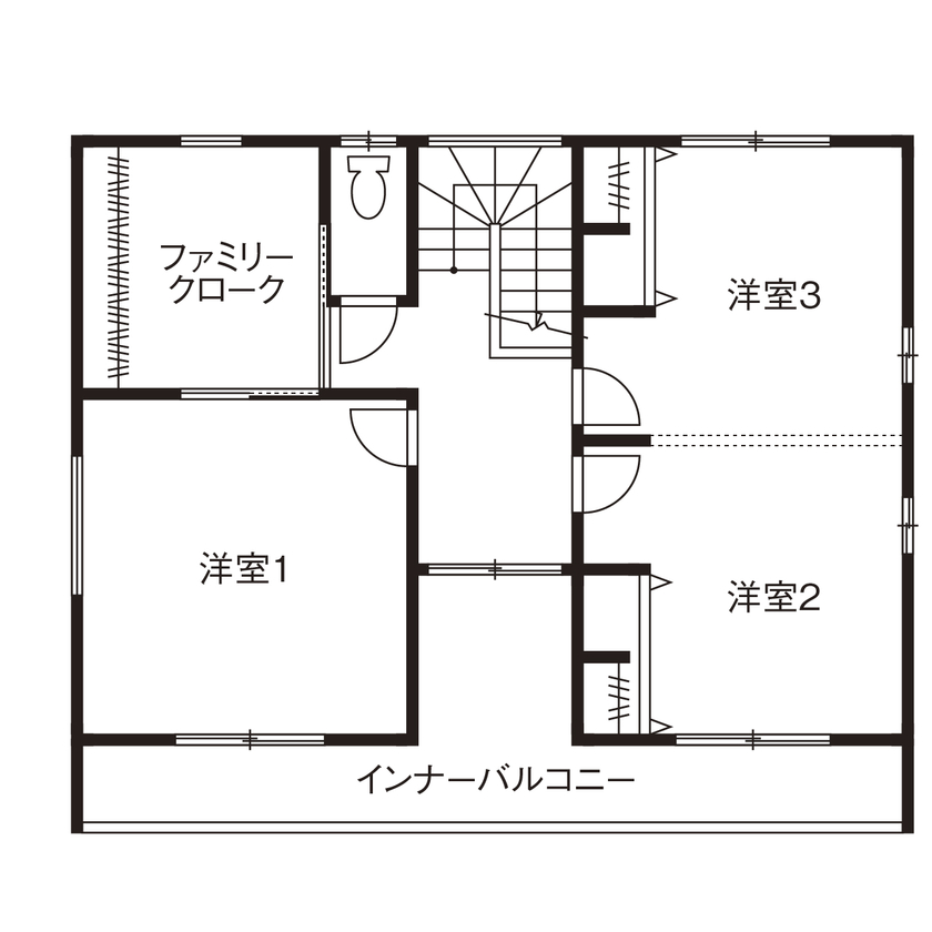 ニッケンホーム 【愛知県/間取り図】災害にも強いオシャレなZEH住宅!自然の力を活用するパッシブファースト実例の間取り図（4LDK）2階