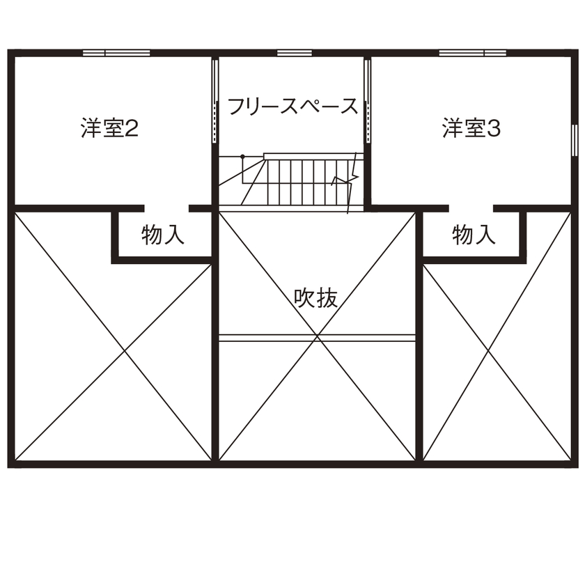 ニッケンホーム 【平屋風/間取り図】住みやすい平屋の暮らしに2階居室をプラス!ZEH性能×価格に納得の住宅実例の間取り図（3LDK）2階