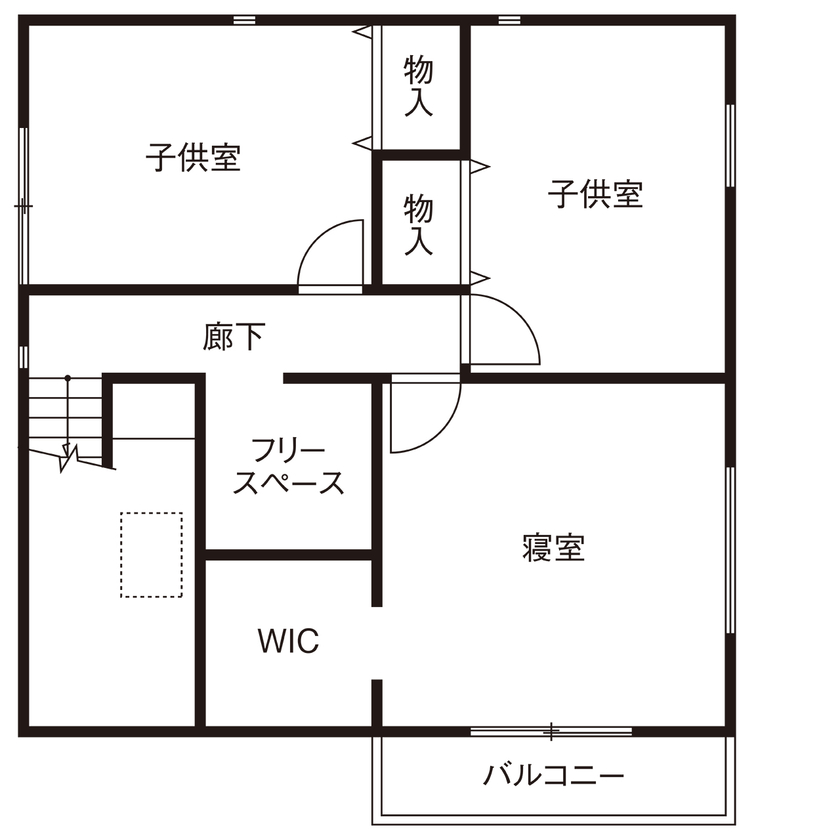 アニバーサリーホーム 【半田/間取図/ローコスト住宅/30坪/狭小】コンパクトでヴィンテージ感のあるおしゃれな1000万円台で実現の間取り図（3LDK）2階