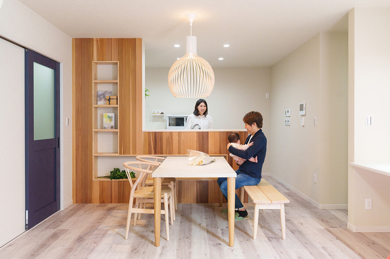 アニバーサリーホーム 【名古屋市／平屋／家事動線／間取図】中庭でのびのび過ごせる。家事ラク動線も自慢の平屋の建築実例画像2