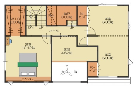 プエルダホーム 【札幌市/夫婦2人/屋上/3LDK間取図】都市でも光と開放感を独占。想いをカタチにする親身な対応力が決め手の間取り図（3LDK）２階