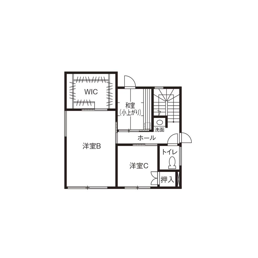 プエルダホーム 【札幌市/二世帯/4LDK間取図】広々ドックランに高低差を活かしたビルトインガレージ、「思いきり遊べる」家の間取り図（4LDK）２階