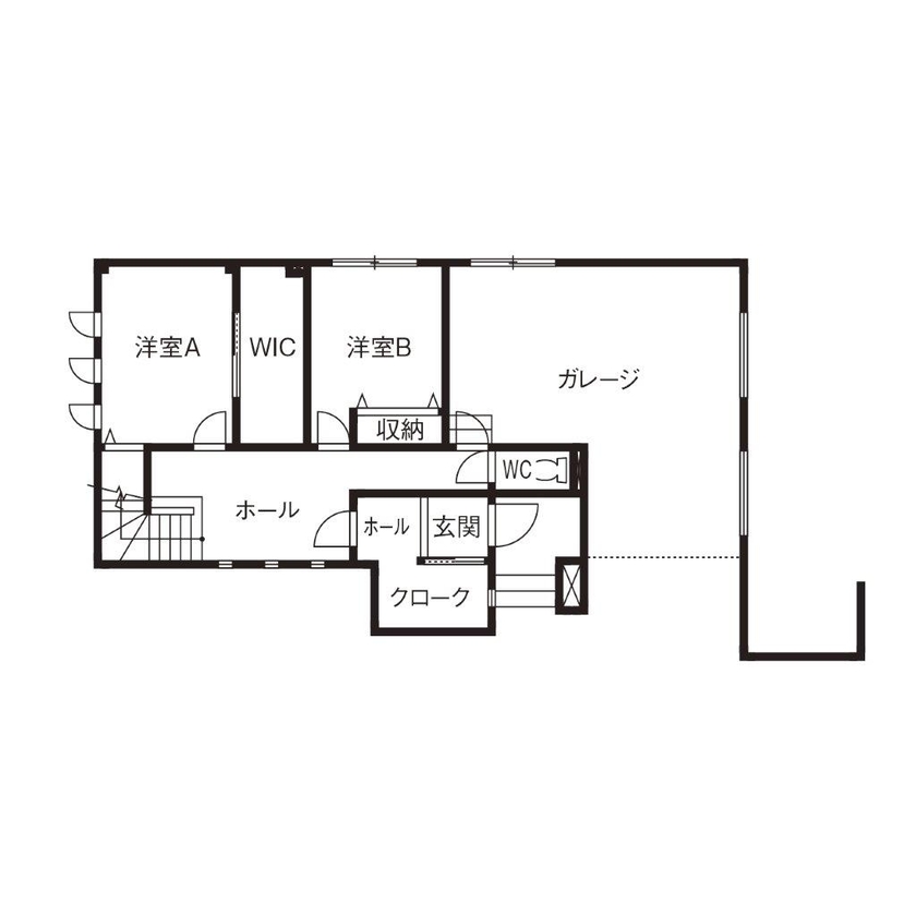 プエルダホーム 【札幌市/ビルトインガレージ/2LDK間取図】まるで都市の別荘のような邸宅、ゆとりに満ち「心から寛げます」の間取り図（2LDK）１階