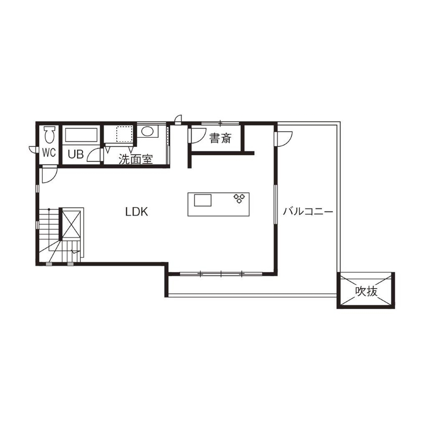 プエルダホーム 【札幌市/ビルトインガレージ/2LDK間取図】まるで都市の別荘のような邸宅、ゆとりに満ち「心から寛げます」の間取り図（2LDK）２階