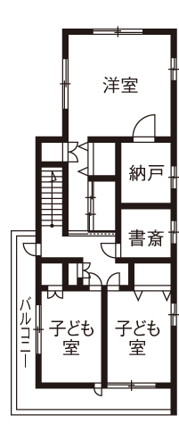 秀建（シュウケン） 【京都府/1500万円台/狭小/3階建て】京都府の狭小地に建つ店舗を兼ねた3階建ての家の実例（間取り図有） の間取り図（4LDK）３階