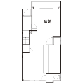 秀建（シュウケン） 【京都府/2000万円台/狭小/3階建て/敷地約18坪】京都府の狭小地で建つ店舗併用二世帯住宅の実例の間取り図（4LDK）1階