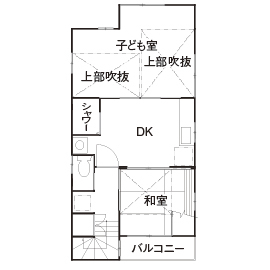 秀建（シュウケン） 【京都府/2000万円台/狭小/3階建て/敷地約18坪】京都府の狭小地で建つ店舗併用二世帯住宅の実例の間取り図（4LDK）3階