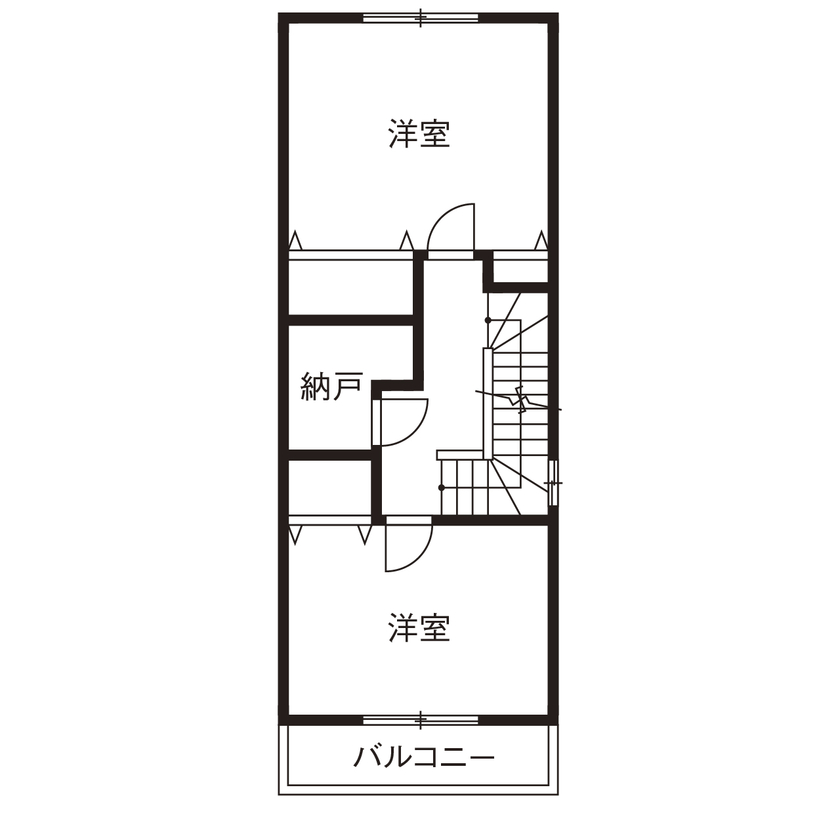 秀建（シュウケン） 【京都府/1000万円台/狭小/敷地約20坪/3階建て】土間には趣味の自転車のディスプレイがある実例の間取り図（3LDK＋納戸＋小屋裏）3階