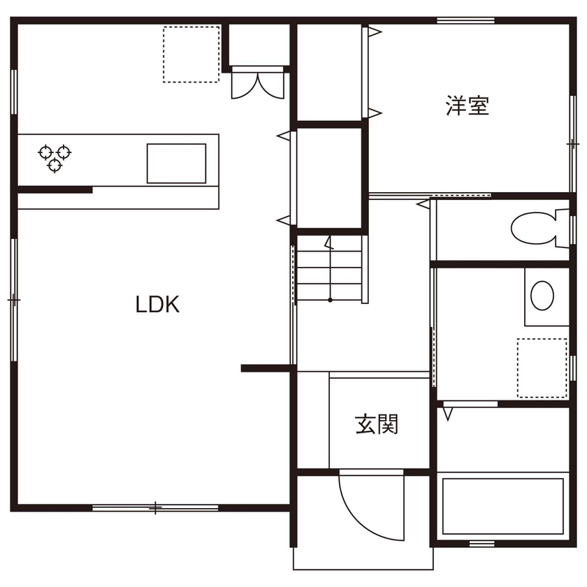 秀建（シュウケン） 【京都府/1000万円台前半】暗さや寒さ、耐震の不安を解消。家族でゆったり過ごす家（間取り図有）の間取り図（3LDK）1階