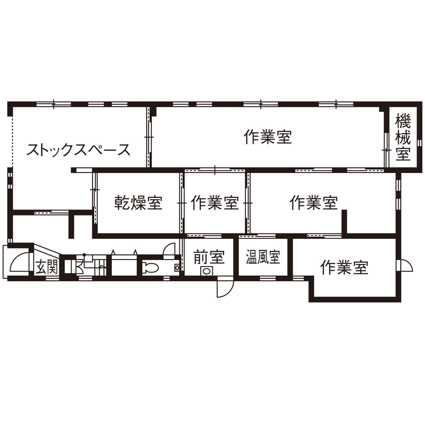 秀建（シュウケン） 【京都府/4000万円以上】住居は動線＆収納にこだわって。1階に和菓子の製造ラインを備えた工場併用住宅の間取り図（3LDK）1階