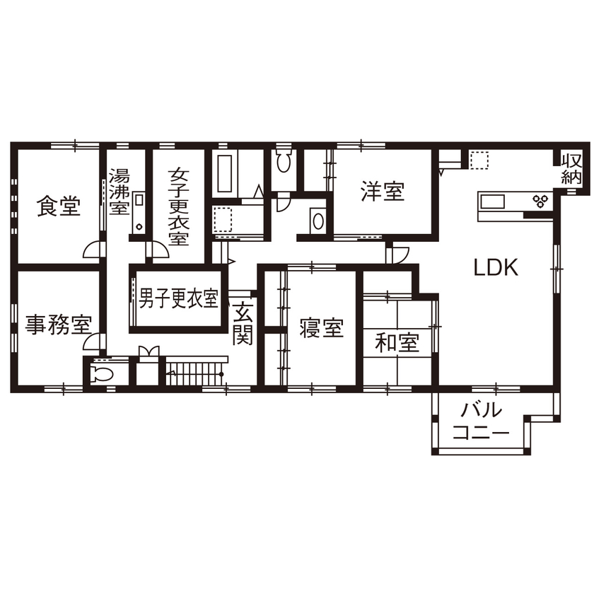 秀建（シュウケン） 【京都府/4000万円以上】住居は動線＆収納にこだわって。1階に和菓子の製造ラインを備えた工場併用住宅の間取り図（3LDK）2階