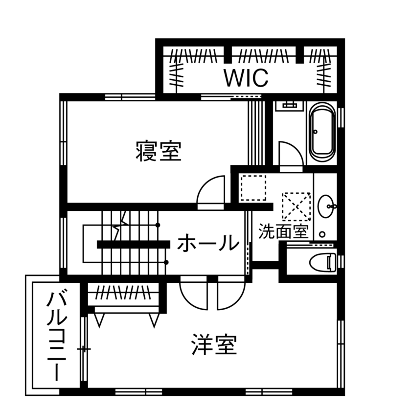 ジューテックホーム 【東京都/2000万円台/30坪台/間取り図】木の風合いとモダンなキッチン。建築家とつくる心地よい住まいの間取り図（3LDK）2階