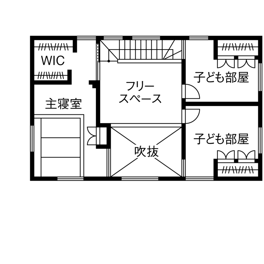 ジューテックホーム 【あきる野市/3000万円台/間取り図】カリフォルニアスタイル＋インダストリアルな住まいで心地よい暮らしの間取り図（3LDK）2階