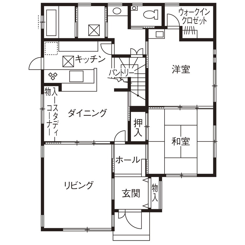 建築工房 和 -nagomi- 【奈良県香芝市/3700万円】木をふんだんに使った心地いい空間で、二世帯が和やかに暮らせる住まいをの間取り図（５LDK）1階