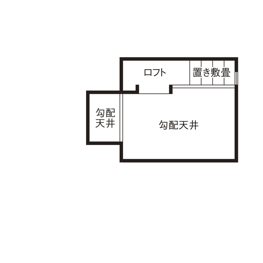 建築工房 和 -nagomi- 【奈良県奈良市/間取り図有】大開口から緑の景色を採り込んだ、心癒される和モダンの平屋の間取り図（1LDK＋ロフト）R階