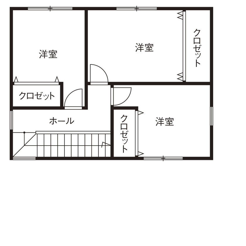 ももくりの家 【米原市/1700万円台】暮らしやすさを追求した、シンプルモダンにまとめた美しい住まいの間取り図（4LDK）2階