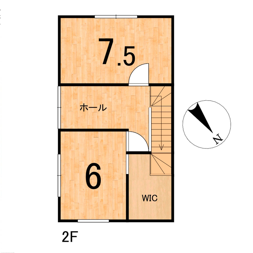 ももくりの家 【1000万円】コストカットの工夫を凝らした、自分たちらしく創り上げた２階建ての家の間取り図（2LDK）２階