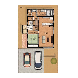 DETAIL HOME（ディテールホーム） 【2000万円台】おしゃれなカフェ風なお家でくつろげる暮らしの間取り図（4LDK）1階