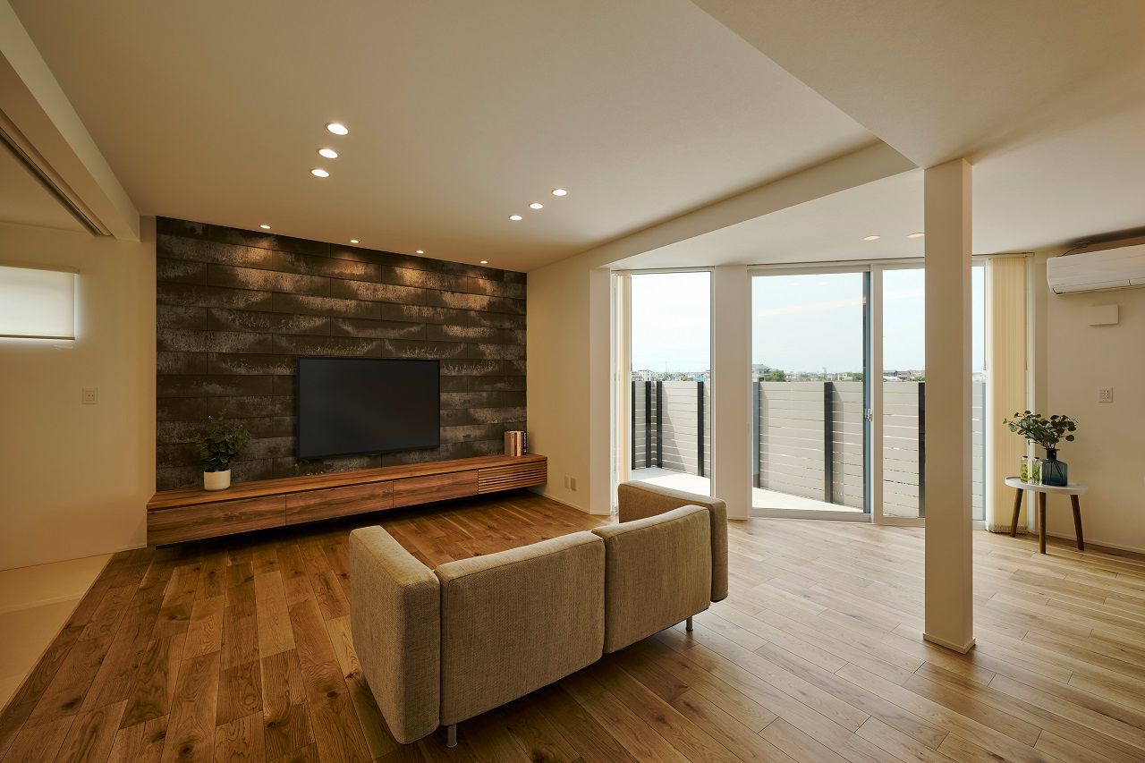 DETAIL HOME（ディテールホーム） 開放感抜群！ロケーションを最大限に活かした斜めリビングの家の建築実例画像5