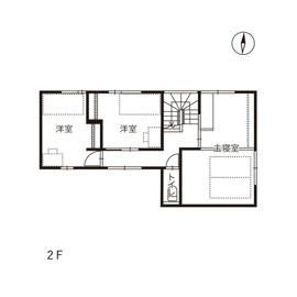 DETAIL HOME（ディテールホーム） 縁側のようなウッドデッキ、庭とつなぐ広縁のある住まいの間取り図（3LDK）2階
