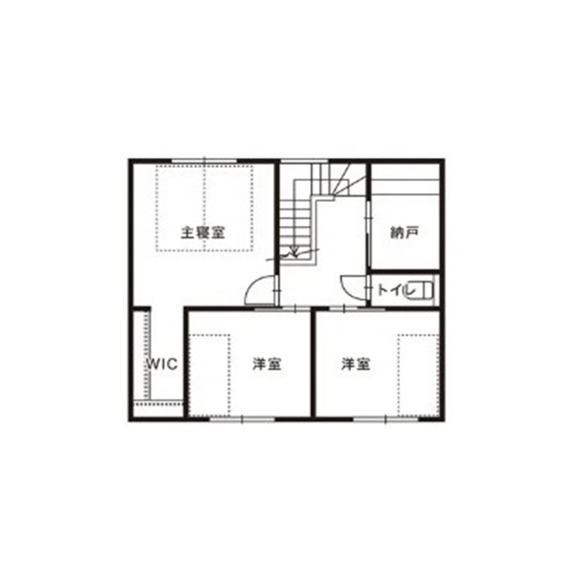 DETAIL HOME（ディテールホーム） 43坪の敷地で実現した中庭のある住まいの間取り図（3LDK）2階