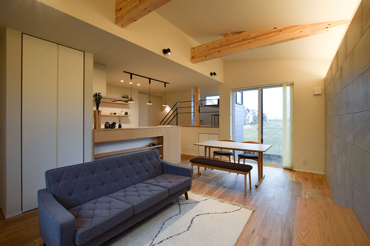 DETAIL HOME（ディテールホーム） 田園風景を望む、スキップフロアのスタディーコーナーのある家の建築実例画像3