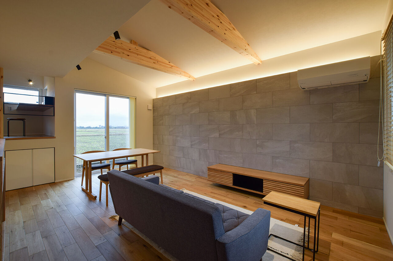 DETAIL HOME（ディテールホーム） 田園風景を望む、スキップフロアのスタディーコーナーのある家の建築実例画像4