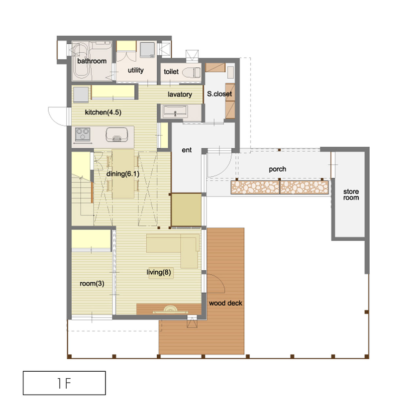 アートホーム 【A-prot】｜千歳市/４LDK｜利便性のある立地とプライバシーのある広い空間を同時に叶えた家の間取り図（4LDK）1階