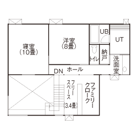 アートホーム 【A-Prot】｜3390万円/札幌市/3LDK＋フリースペース間取図｜フリープランで自由に住まいを作るの間取り図（3LDK＋フリースペース）2階