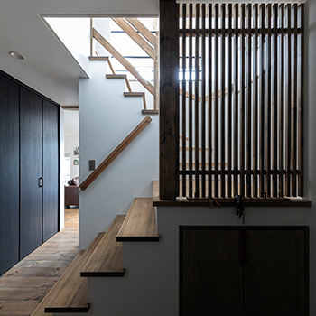 アートホーム 【mini prot Basic】｜札幌市/３LDK｜リビングの吹抜けと７連窓の開放感［タイプと間取選択・規格化住宅］の建築実例画像7