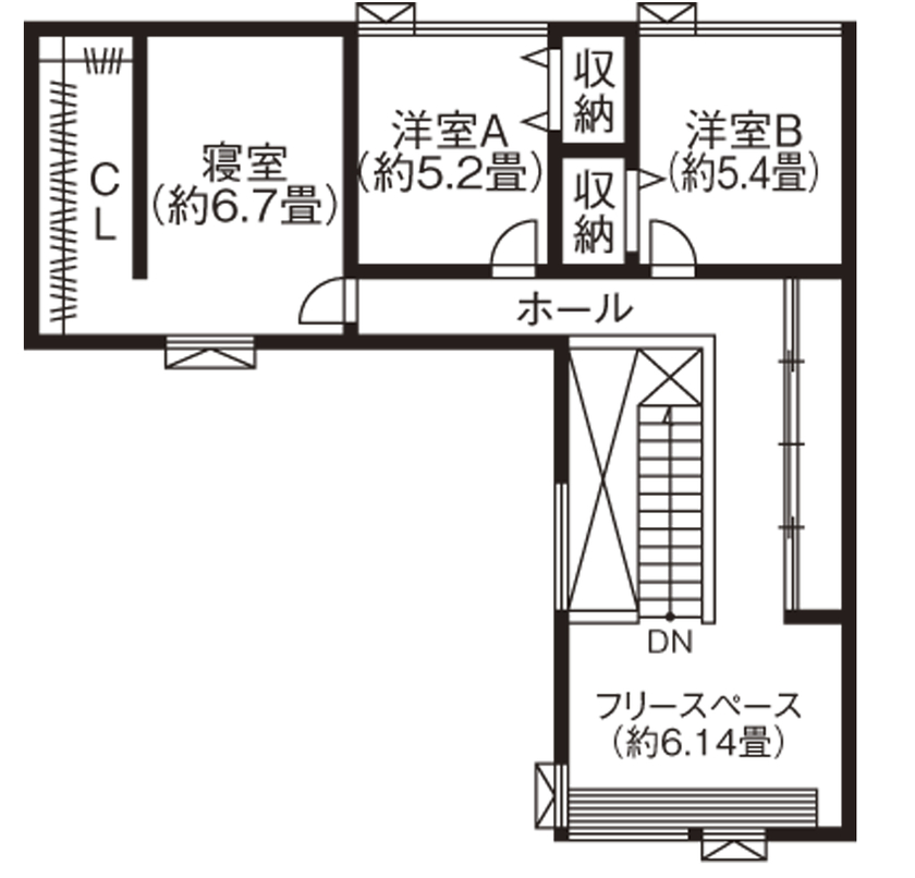 アートホーム 【A-Prot】｜3370万円/苫小牧市/3LDK｜出会いはひとつの「雑貨」から　住み心地見学会にも参加、新築への間取り図（3LDK）２階