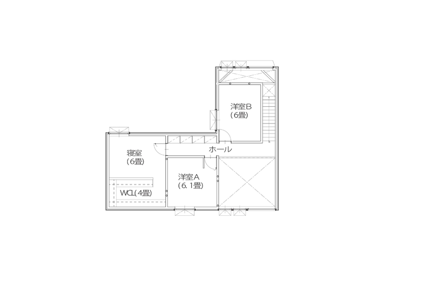 アートホーム 【A-Prot】｜4010万円/札幌市/3LDK間取図｜内に開くプライベート空間とビルトインガレージの住まいの間取り図（3LDK）2階