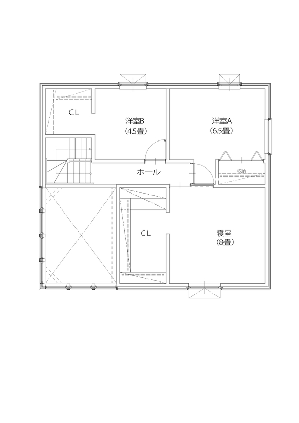 アートホーム 【mini prot Basic】｜北広島市/４LDK｜35坪タイプに１部屋をプラス［タイプと間取選択・規格化住宅］の間取り図（4LDK）2階