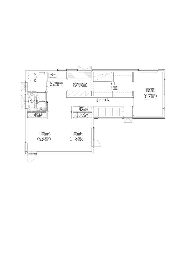 アートホーム 【A-Prot】｜3950万円/恵庭市/3LDK+家事室｜外観に調和した造作カーポートのある住まいの間取り図（3LDK+家事室）2階
