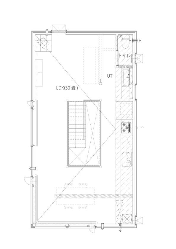アートホーム 【A-Prot】｜3040万円/千歳市/3LDK間取図｜内と外の境界線を心地よい場所に置くことができる<ナナメヤネ>の間取り図（3LDK）2階