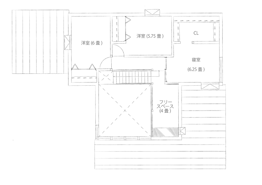 アートホーム 【A-Prot】｜3860万円/千歳市/4LDK+フリースペース間取図｜インナーガレージと吹き抜けリビングの住まいの間取り図（4LDK+フリースペース）2階