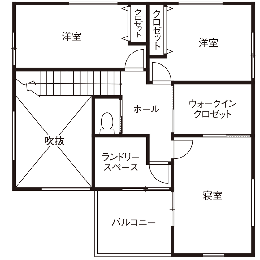 家物語　小林工務店 【1000～1500万円/33坪/間取り図有】拘りキッチンにガルバリウムの外装まで叶えた高いコストパフォーマンスの間取り図（3LDK）２階