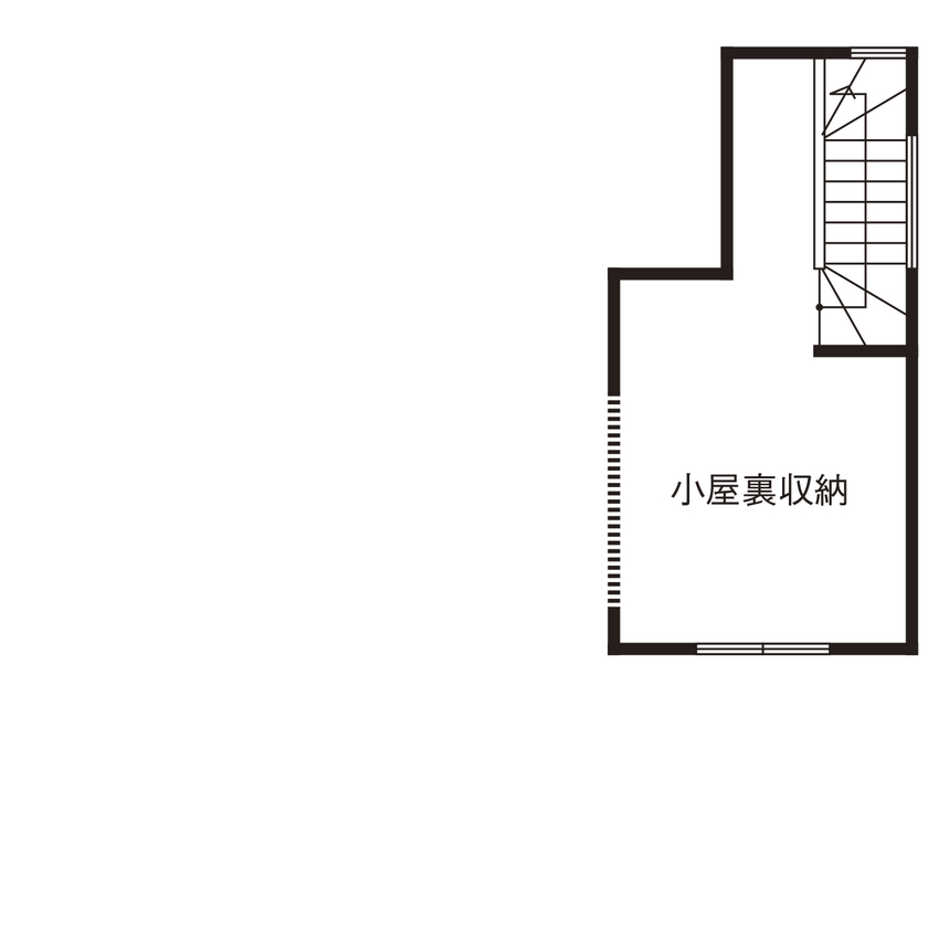 家物語　小林工務店 【1500万円～1999万円/吹き抜け/間取り図有】6人家族でも広々のバルコニーと和室のある家の間取り図（6LDK）小屋裏