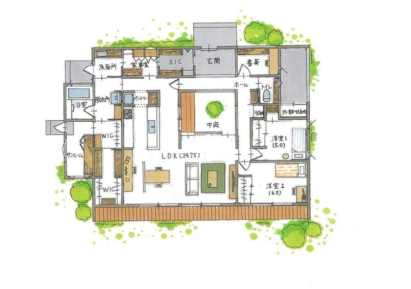 コラボハウス一級建築士事務所 【3300万円台／間取図有／設計士と直接話せる家づくり】家事動線で実現したのは、ココロのゆとりの間取り図（2LDK）1階