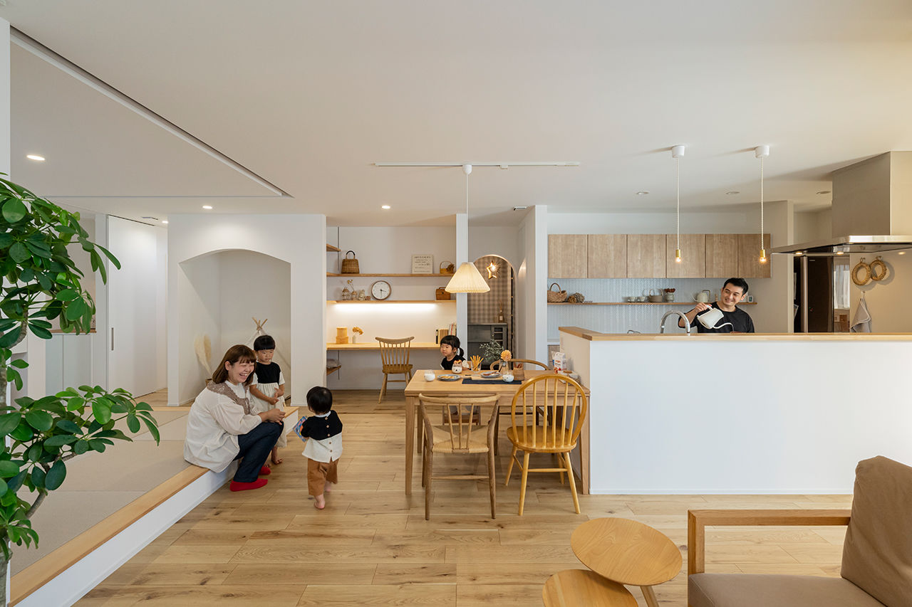 コラボハウス一級建築士事務所 【2000万円台／約38坪／間取り図有】三角屋根のJapandi styleのお家／アーチや三角の入口／平屋の建築実例画像2