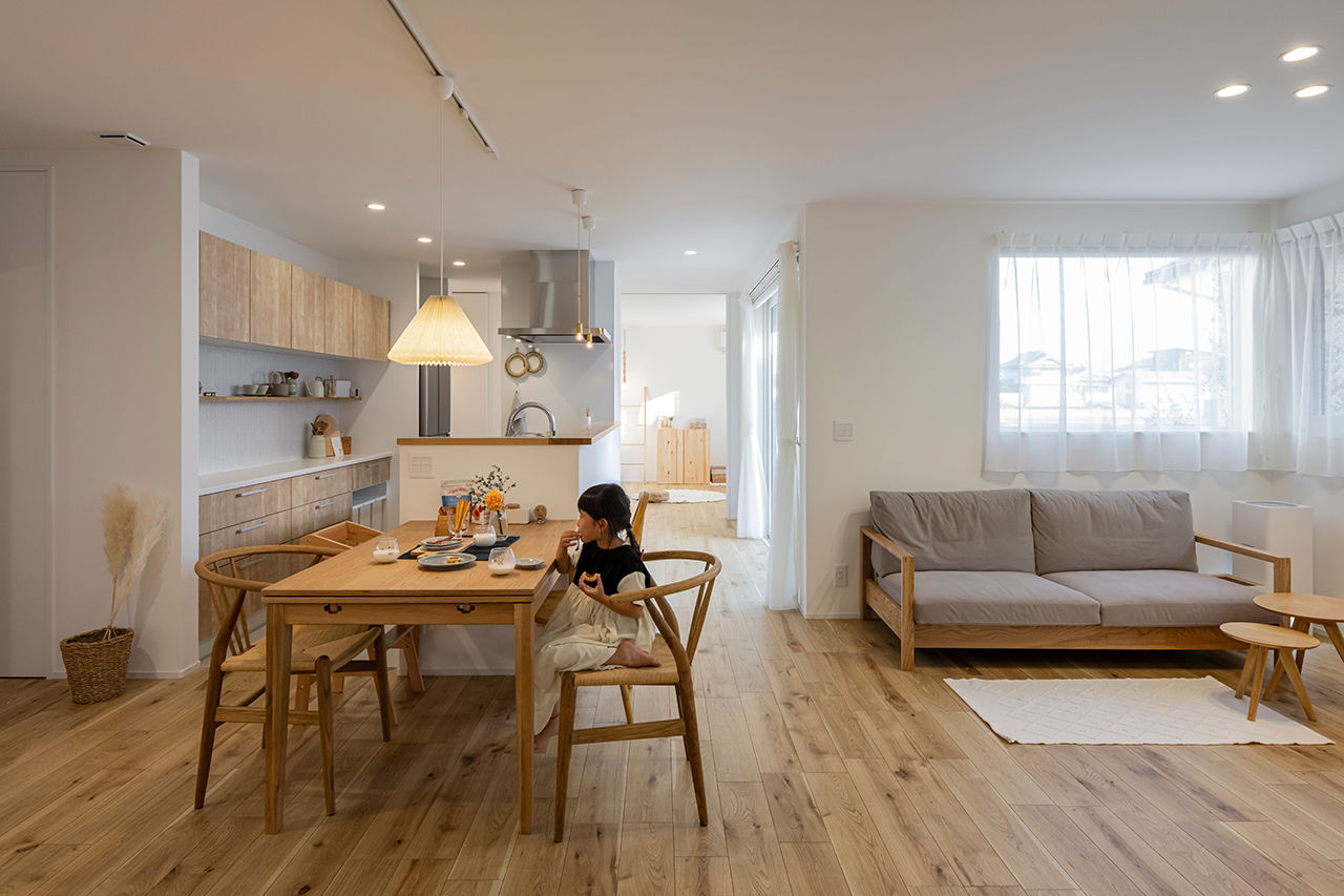 コラボハウス一級建築士事務所 【2000万円台／約38坪／間取り図有】三角屋根のJapandi styleのお家／アーチや三角の入口／平屋の建築実例画像3